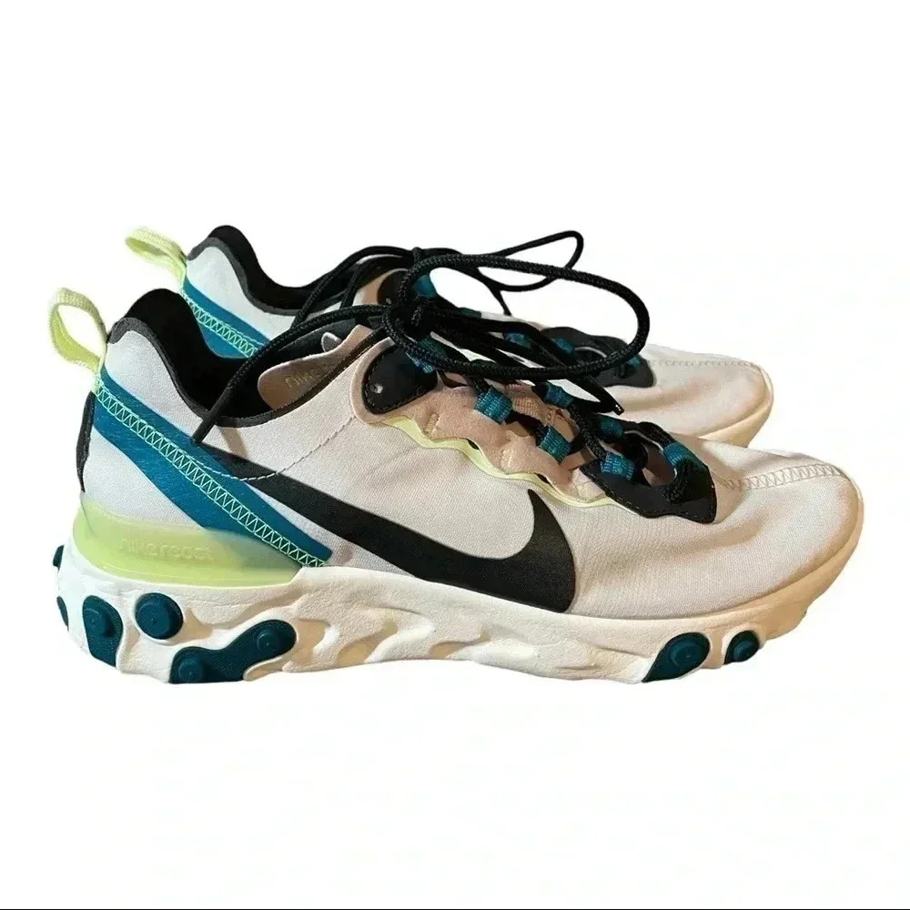 Nike React Element 55 Fossil Stone/Grey/Green Bq2… - image 1